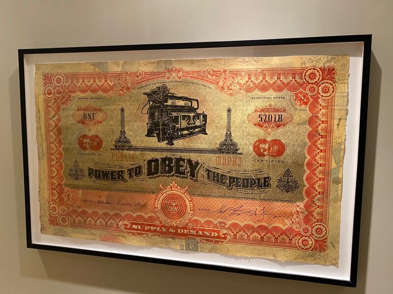 Shepard Fairey, ‘Two Sides of Capitalism - Good’, 2007, Mixed Media, HPM screen print on collaged paper, Jonathan LeVine Projects