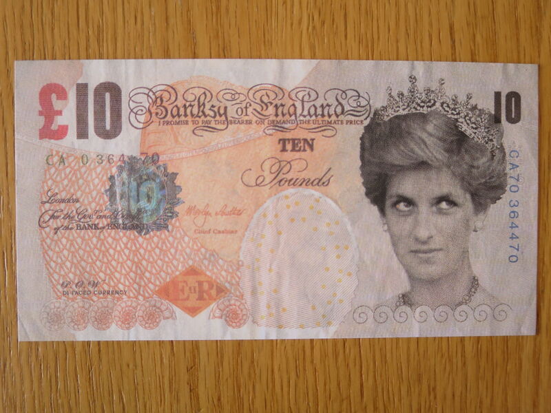 Banksy, ‘GENUINE Di-Faced Tenner with COA hand-signed’, 2004, Drawing, Collage or other Work on Paper, Bank note, AYNAC Gallery