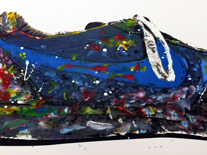 Mr. Brainwash, ‘'Shoe' (blue)’, 2010, Print, Rare hand-finished screen print on hand-torn, deckled edge 300gsm archival fine art paper. Each variant is unique., Signari Gallery