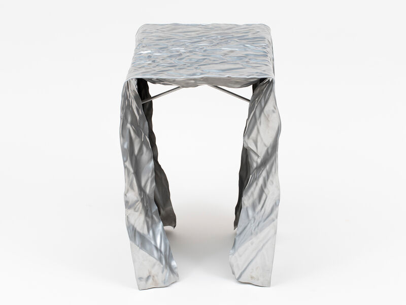 Christopher Prinz, ‘Wrinkled Outdoor Stool’, 2019, Design/Decorative Art, Stainless Steel, Patrick Parrish Gallery