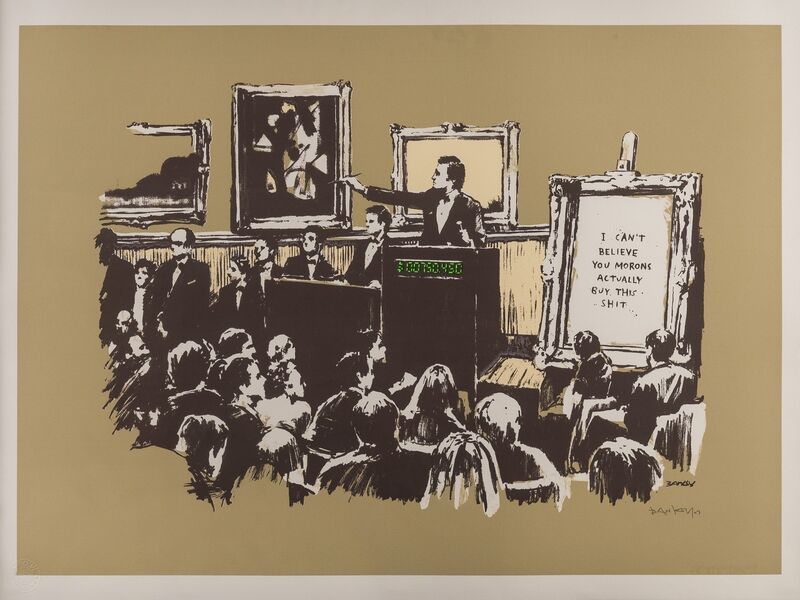 Banksy, ‘Morons (Sepia)’, 2007, Print, Screenprint in colours, Forum Auctions