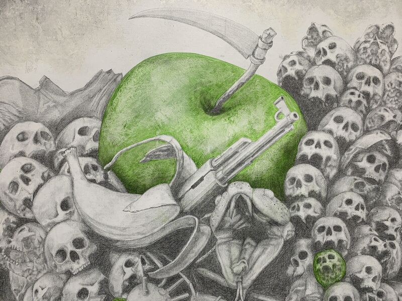 Ludo, ‘FRUIT OF THE DOOM’, 2014, Painting, Oil, spraypaint and charcoal, Cohle Gallery