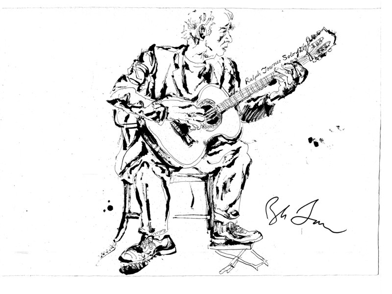Jonathan Glass, ‘Ralph Towner at Jazz Standard’, 2019, Drawing, Collage or other Work on Paper, Pen and ink on paper, Fountain House Gallery