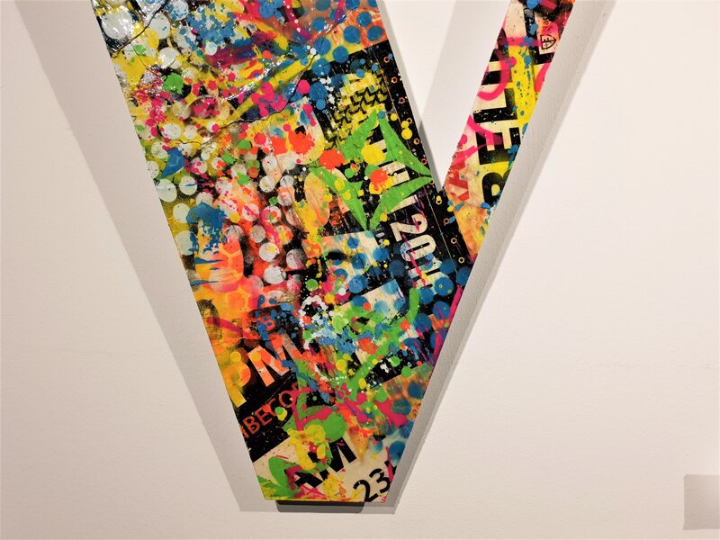 Aiiroh, ‘Street Love’, 2017, Painting, Spray, stencil, acrylic, resin & collage on Dibond, Samhart Gallery