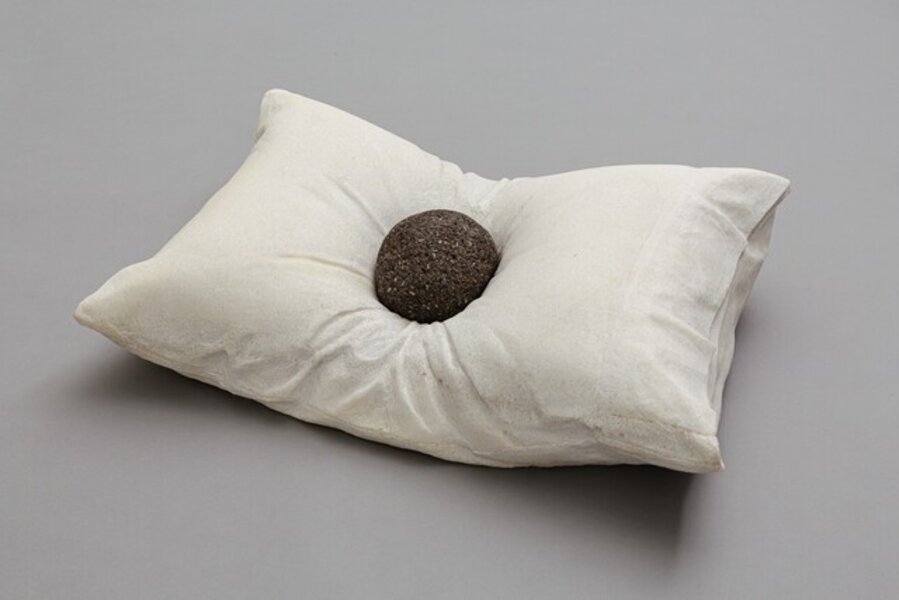A Pillow with a River Rock