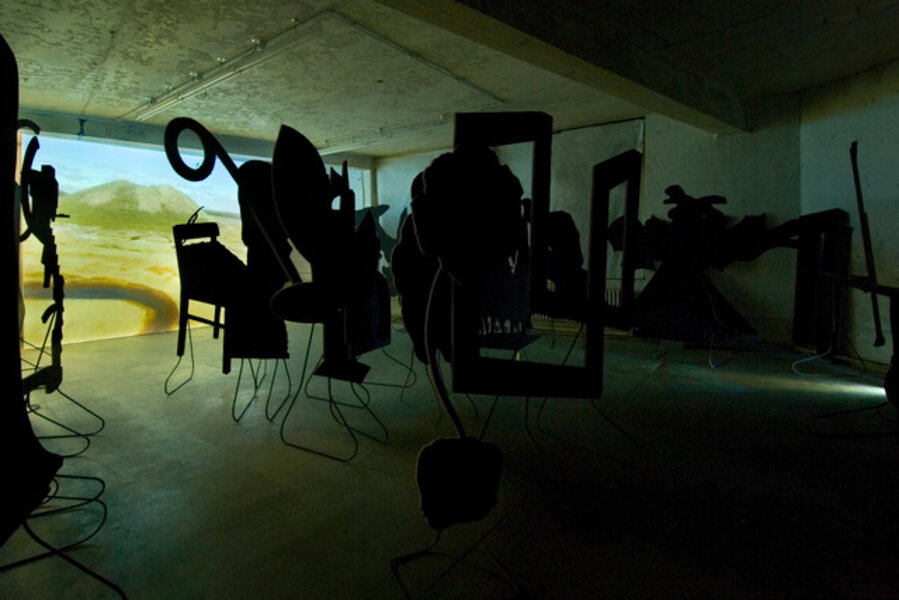 Around, About Expanded Field (Sculpture Silhouette Props) (41 sculptures & video)