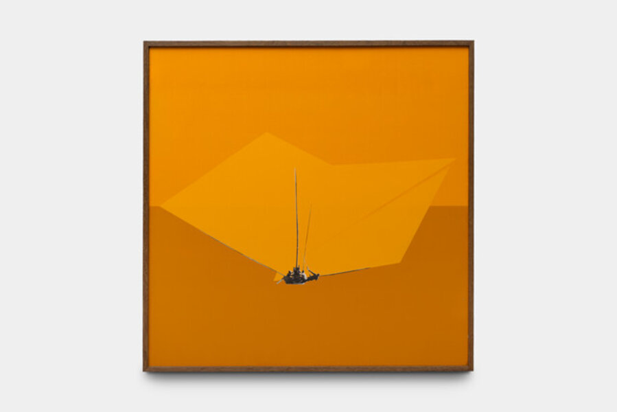 Canoeists and a Yellow Spatial Relief on a Yellow Sea, Sailing Hélio Oiticica
