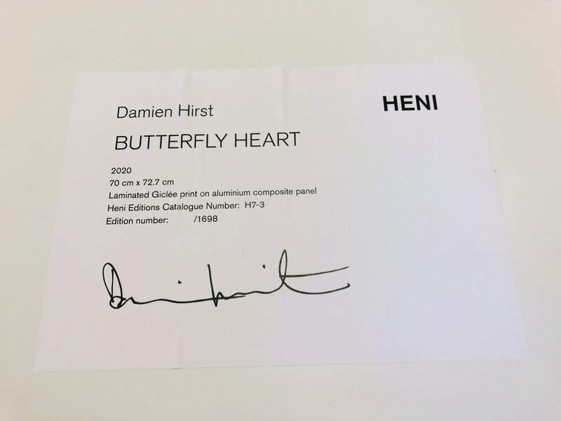 Damien Hirst, ‘H7-3 Butterfly Heart (Large)’, 2020, Print, Laminated Giclée print on aluminium composite panel, Lougher Contemporary