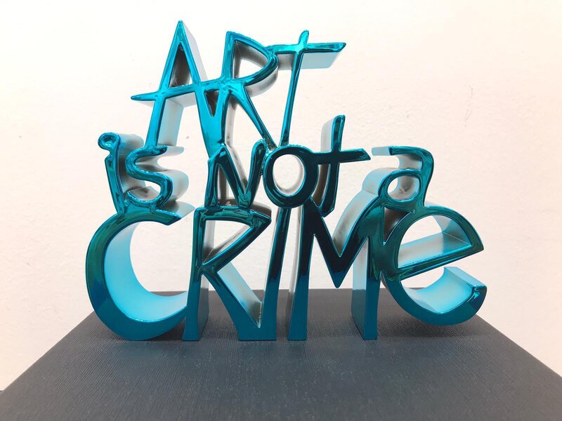 Mr. Brainwash, ‘Art is not a crime’, 2021, Sculpture, Chrome painted resin, Kings Gallery