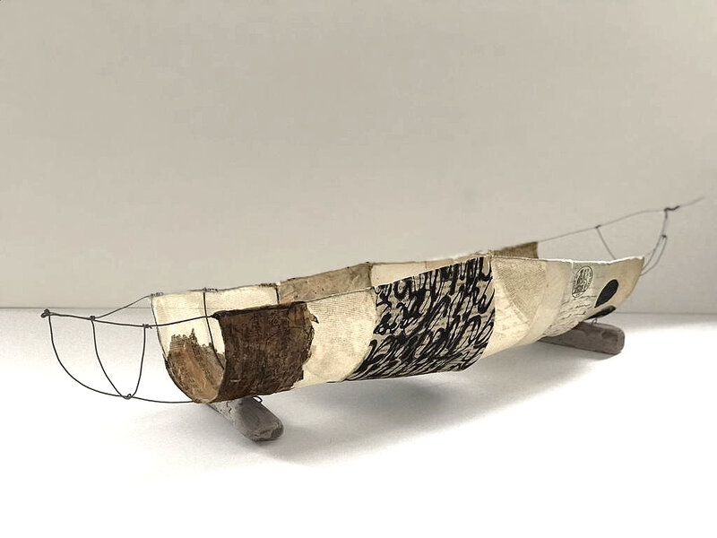 Nuria Rossell, ‘Nau fràgil (Fragil ship)’, 2019, Sculpture, Paper, iron wire, gouache, Galeria Contrast
