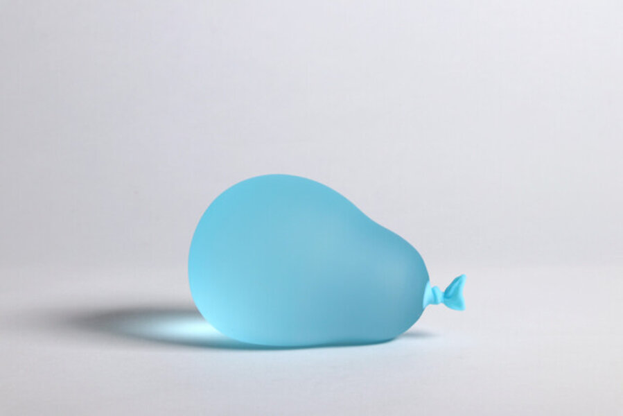 Blue Glass Water Balloon Sculpture
