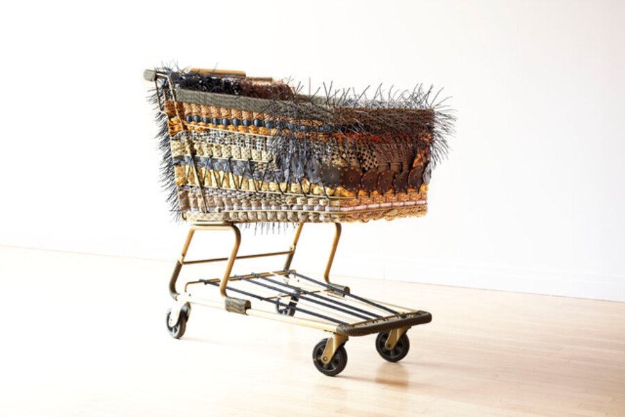 Large Sculpture: 'The Great Resignation' Emotional Baggage Cart