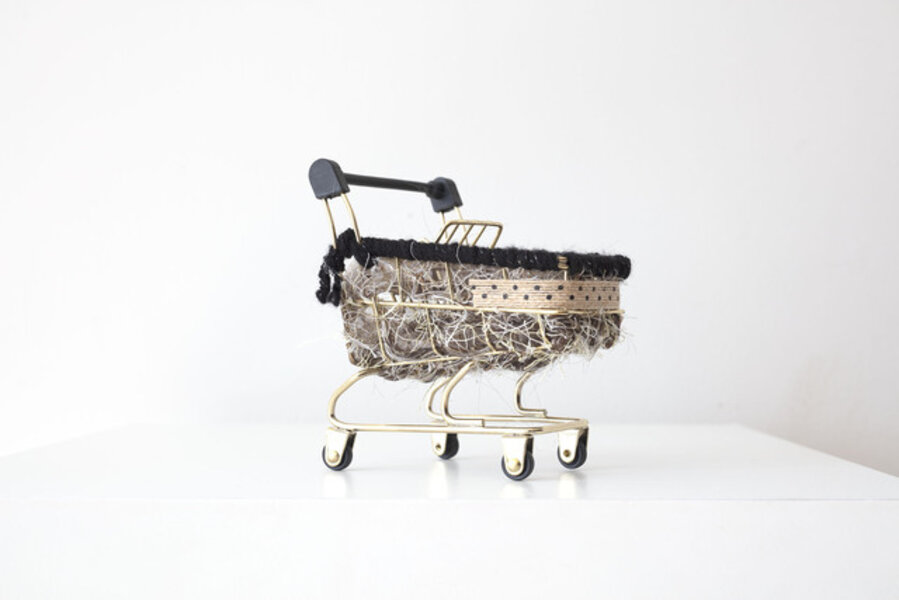 Mini shopping cart: 'Mini Eyelash Polka Dot Baggage Carts'