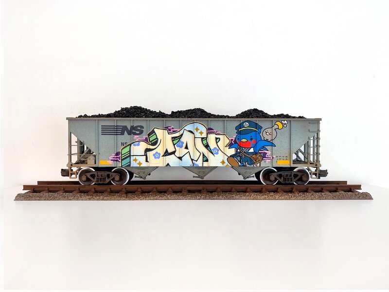 Tim Conlon, ‘BNS #13’, 2019, Sculpture, Spray enamel and paint marker on model train, Roman Fine Art