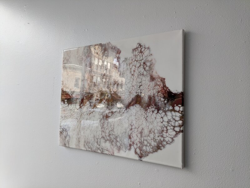 Lisa Pfitzner, ‘Winter Leaf’, 2020, Painting, Fluid Acrylic on Canvas, Emerge Gallery NY