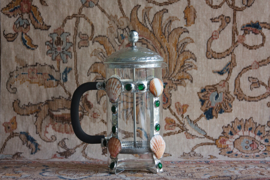 French Press with Seashells
