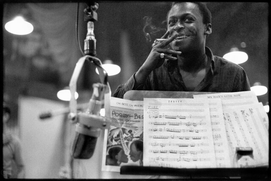 Miles Davis during the Porgy and Bess recording session 1958 by Don Hunstein