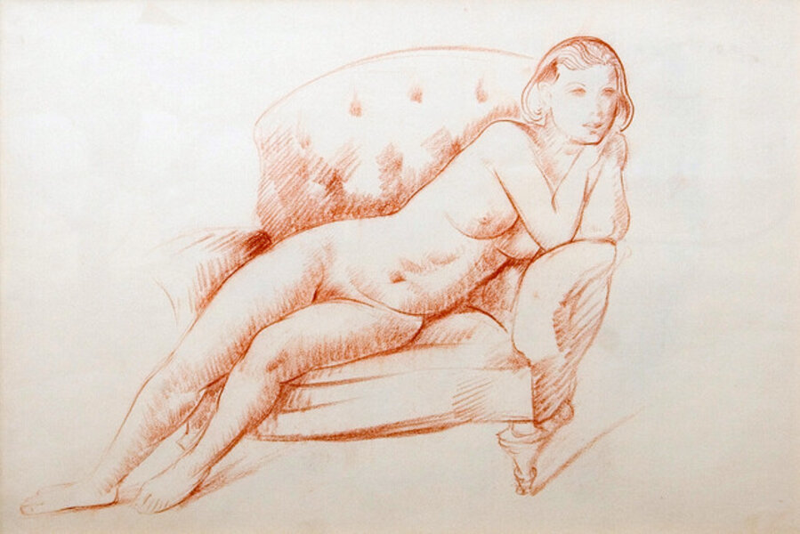 Nude Reclining on an Upholstered Chair