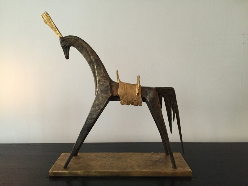 Félix Agostini, ‘Ispahan horse sculpture ’, ca. 1970, Sculpture, Gilt and patinated bronze, Galerie Laurent Dubois 