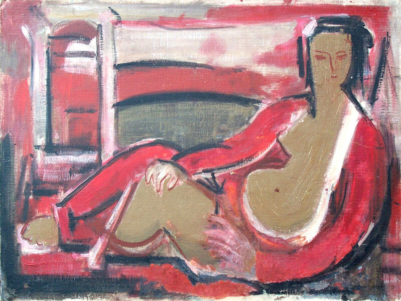 Henryk Berlewi, ‘ Reclining Figure’, 1894-1964, Painting, Original Signed Oil Painting on canvas laid on board, Gilden's Art Gallery
