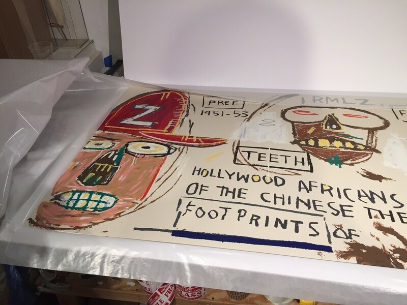 Jean-Michel Basquiat, ‘Hollywood Africans in front of the Chinese Theater with Footprints of Movie Stars’, 1983-2015, Print, 23-Color Screenprint on 4-ply Museum Board, Fine Art Mia