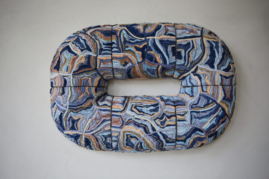 Dark Blue Wall Ribbons
