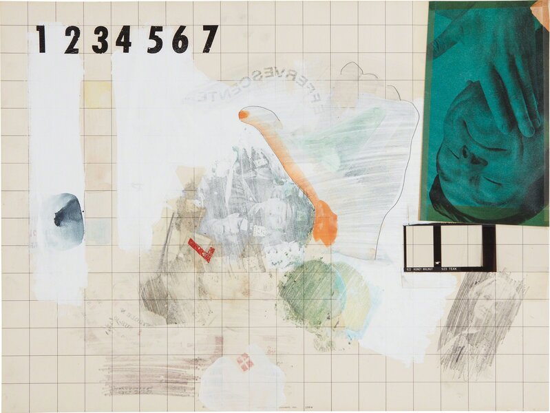 Robert Rauschenberg, ‘Dietrich Draw’, 1966, Drawing, Collage or other Work on Paper, Solvent transfer with gouache, pencil and collage on paperboard, Phillips