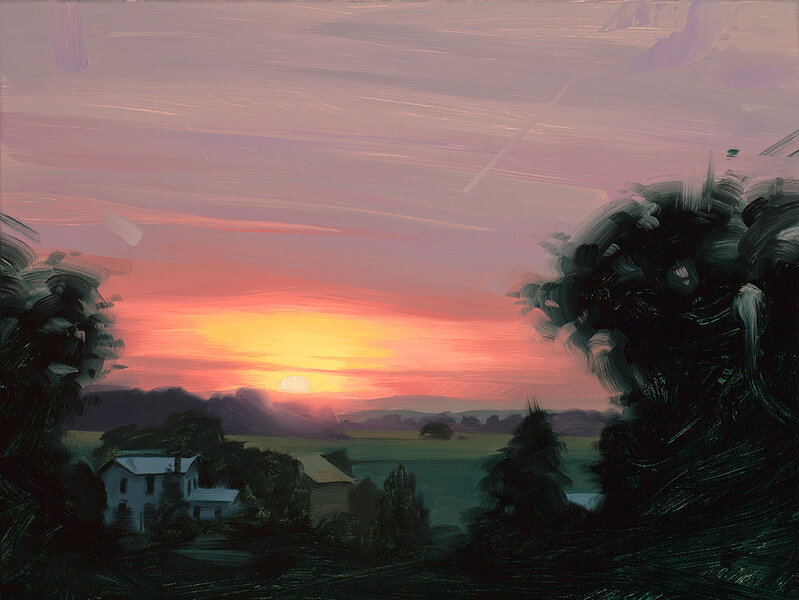 Rob Rey, ‘Sunset Over the Farm’, 2020, Painting, Oil, Abend Gallery
