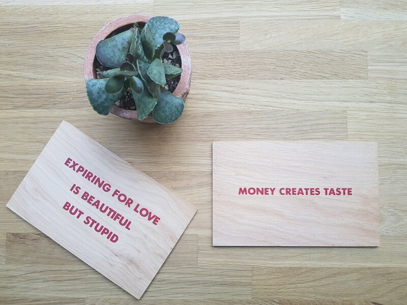 Jenny Holzer, ‘Money Creates Taste’, circa 1994, Print, Screenprint on balsa wood multiple
with text from the Truisms series, RAW Editions Gallery Auction