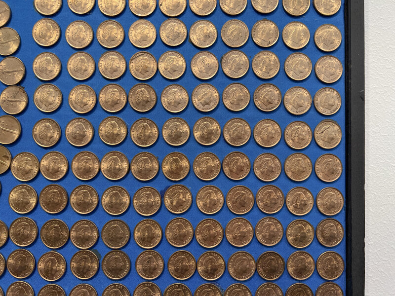 Jan Henderikse, ‘PPNY 14-A’, 1967, Sculpture, Coins on fabric on panel, The Mayor Gallery