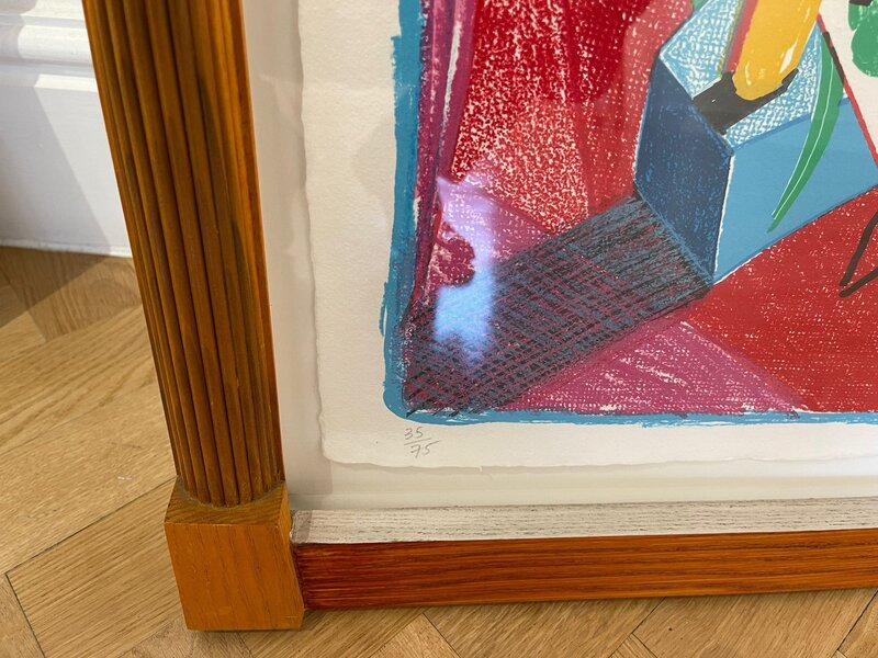David Hockney, ‘View from Hotel Well II, from Moving Focus’, 1984, Print, Lithograph in colors, on John Koller HMP handmade paper, with full margins, contained in the artist's sculptural and stained wood frame (as issued)., Colley Ison Gallery