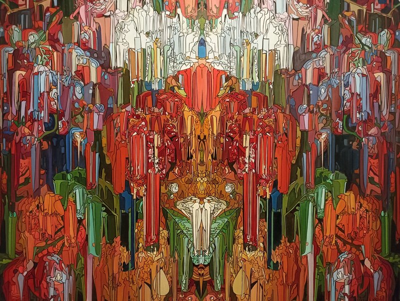 Alexis Mata, ‘Ejercicio de caleidoscopio sobre frutos  y flores’, 2021, Painting, Oil on Canvas, MAIA Contemporary