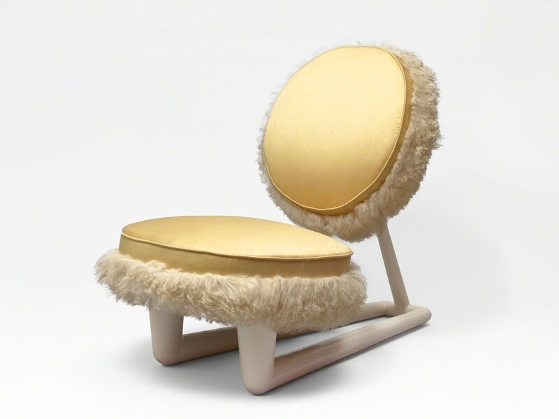 Jean Royère, ‘chauffeuse’, ca. 1950, Design/Decorative Art, Painted metal, fabric and sheep fur, Galerie Jacques Lacoste