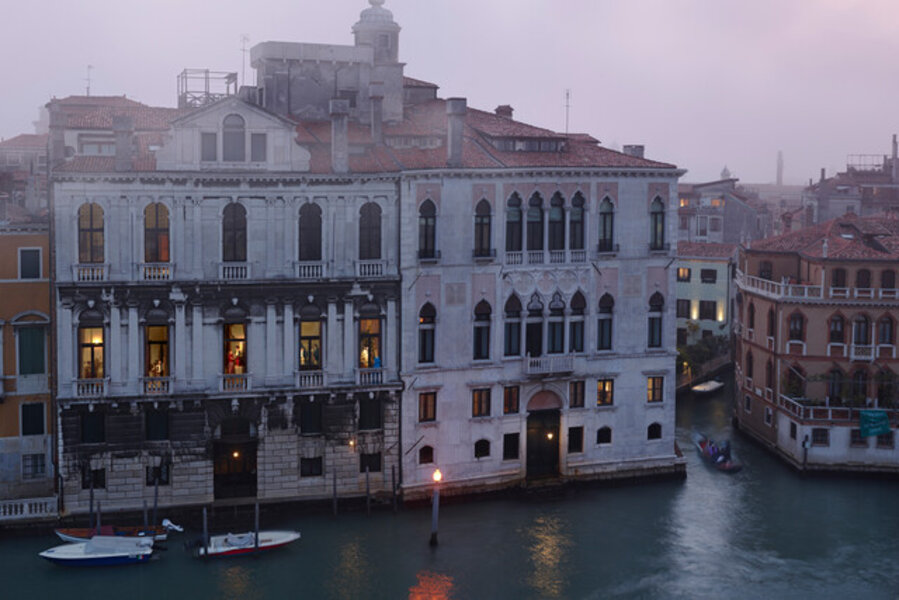 Mom, Dad, Three Boys, and a Dog on the Grand Canal, Dorsoduro, Venice, Italy