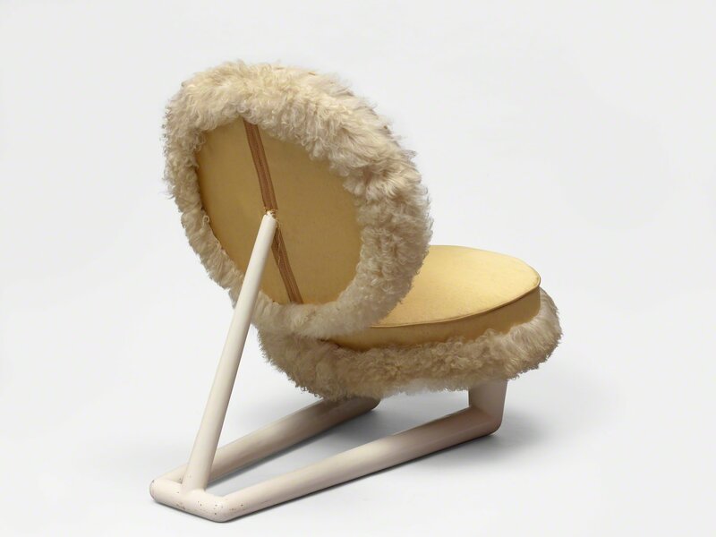Jean Royère, ‘chauffeuse’, ca. 1950, Design/Decorative Art, Painted metal, fabric and sheep fur, Galerie Jacques Lacoste
