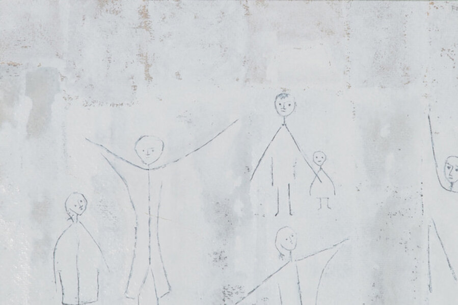 Figures on a Blue Ground