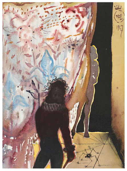 Salvador Dalí, ‘Polonius caché derrière un rideau va être tué par Hamlet (Act III, scene 4)’, 1967