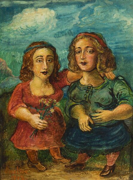 David Burliuk, ‘Two Girls’, 1948