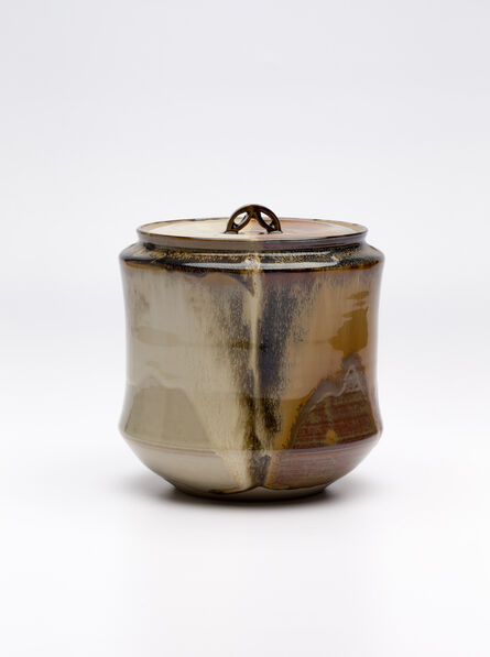 Miraku Kamei XV, ‘Water container (mizusashi) with ceramic lid, kakewake glaze’, ca. 2019