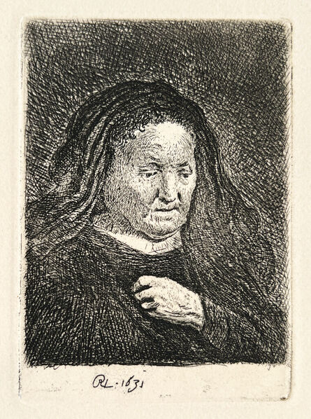 Rembrandt van Rijn, ‘The Artist’s Mother With Her Hand on Her Chest: Small Bust ’, Etched in 1631, Printed in 1906 (Beaumont, Paris)