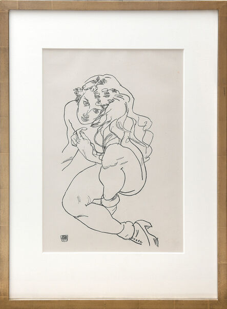 Egon Schiele, ‘Kniender weiblicher Akt, 1917. (Kneeling Female Nude, 1917.)’, 1920