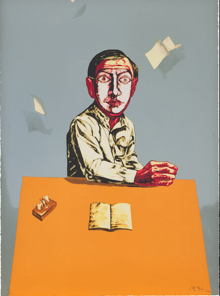 Zeng Fanzhi 曾梵志, ‘Mask Series：Man with book’, 2006
