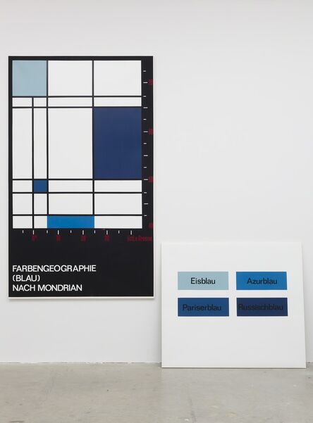 KP Brehmer, ‘Farbengeografie (Blau) nach Mondrian, unique’, 1973/74
