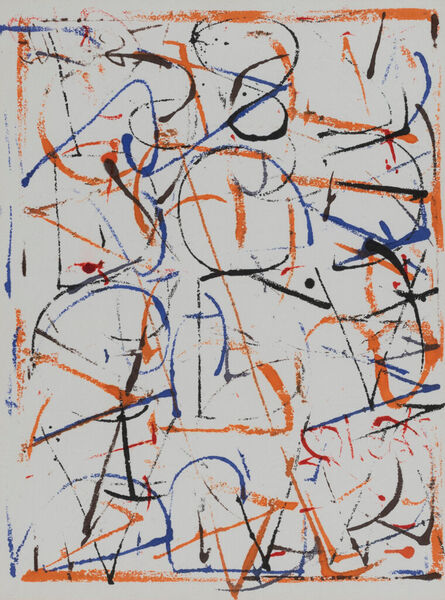 George Dannatt, ‘Monoprint Drawing No 10 - Orange, Blue, Black ’, 1982