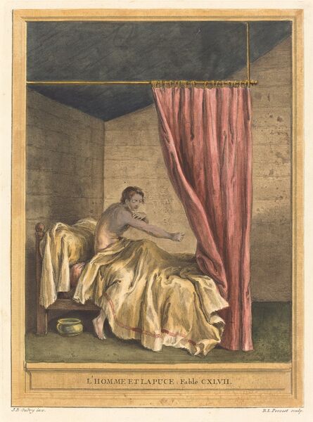 Benoît-Louis Prévost after Jean-Baptiste Oudry, ‘L'homme et la puce (The Man with Fleas)’, published 1756