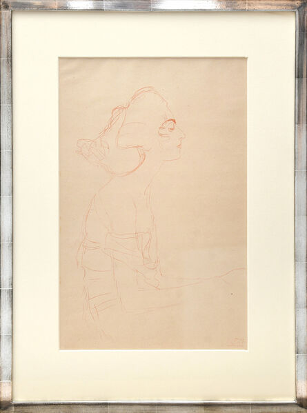 Gustav Klimt, ‘Studie: Brustbild (Rotstift). Study: Breast image (red pencil).’, 1919