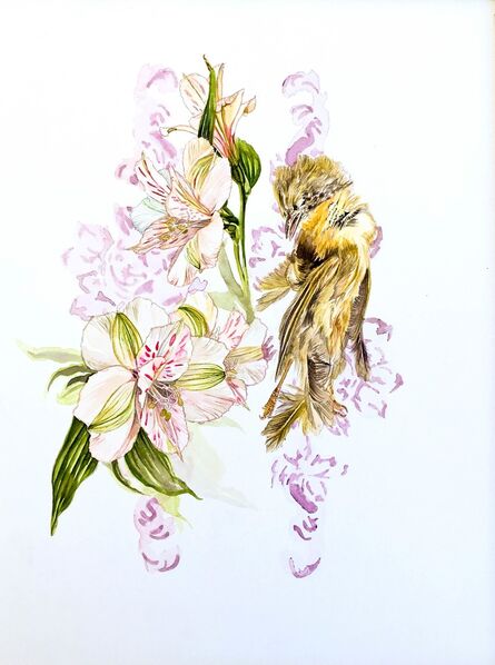 Thea Duskin, ‘Peruvian Lily and Yellow Bird’, 2017