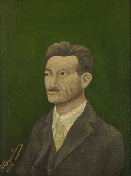 André Bauchant, ‘Portrait d'homme à la chemise rayée’, 1926
