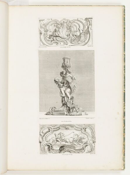 Juste-Aurèle Meissonnier, ‘Ornament Panel with Shell Fountain Flanked by Garlands and Volutes’, 1748