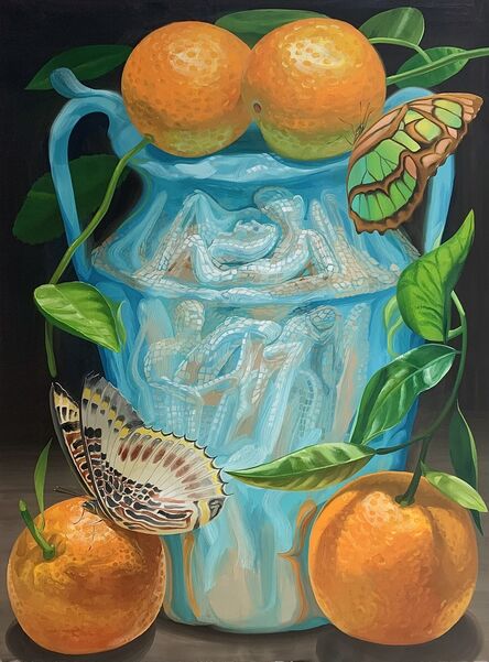 Gerald Davis, ‘Turquoise Vase with Clementines’, 2021